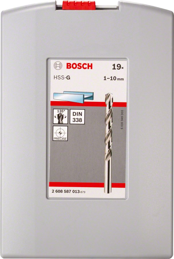 Bosch Juego De Brocas Para Metal Hss-G, Probox, 19 Piezas 2608587013