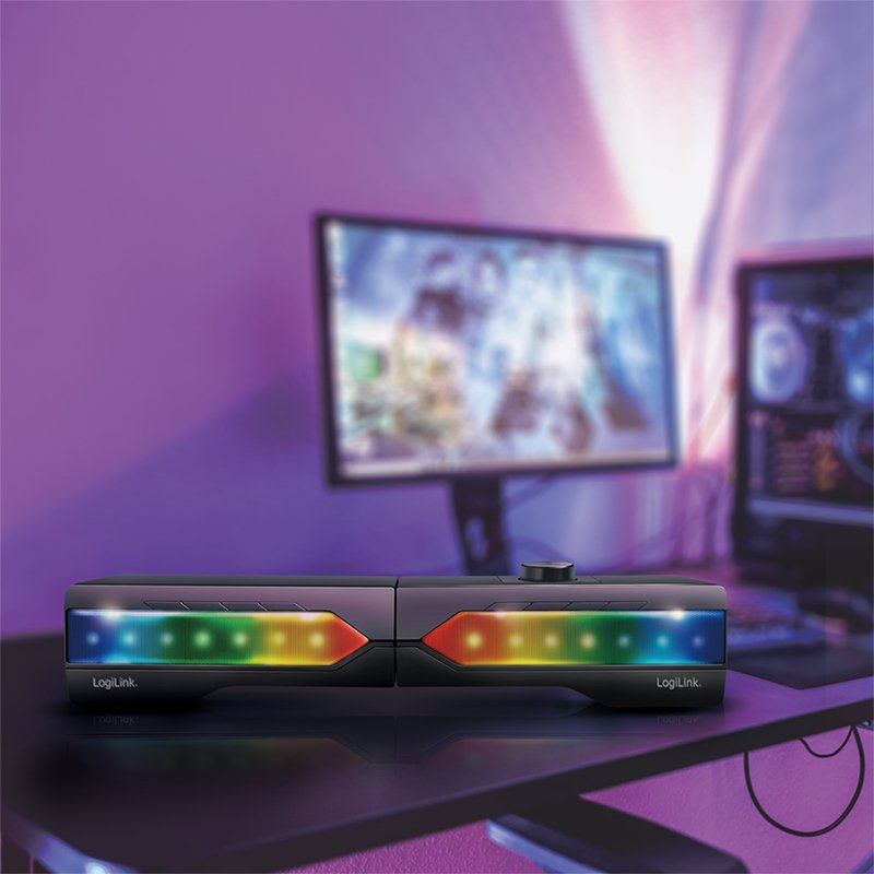 Barra De Sonido Móvil Con Luz De Fiesta, Sistema De Sonido Para Juegos 2 En 1 Logilink