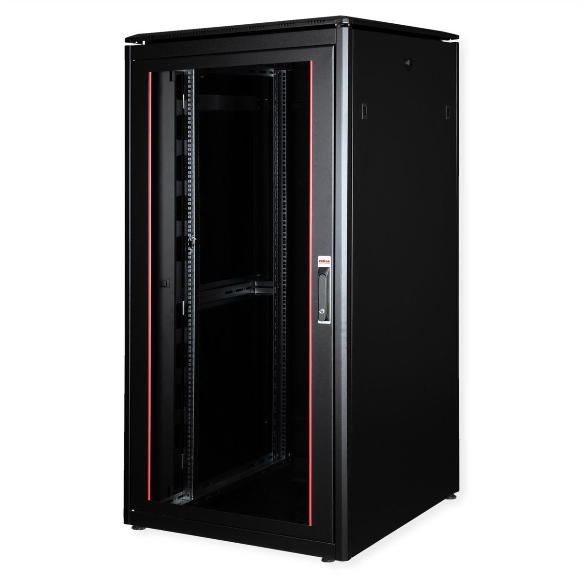 Roline 19-Zoll Netzwerkschrank Pro 32 He, 800x800 Bxt Glastr Schwarz