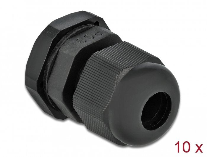 Delock Cableverschraubung Pg9 10 Stück Schwarz