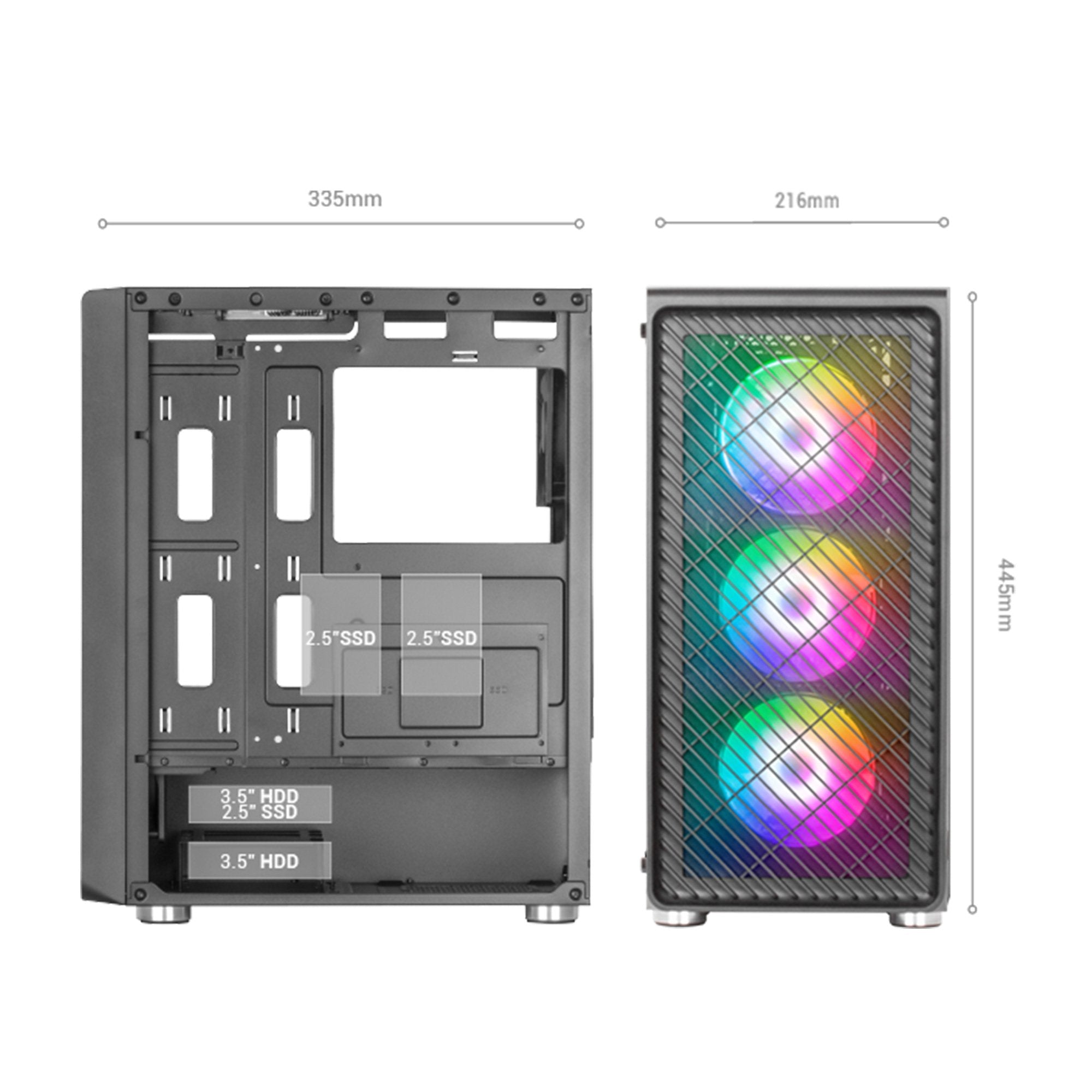 Caja Gaming Semitorre Mars Gaming Mc-F Blanca