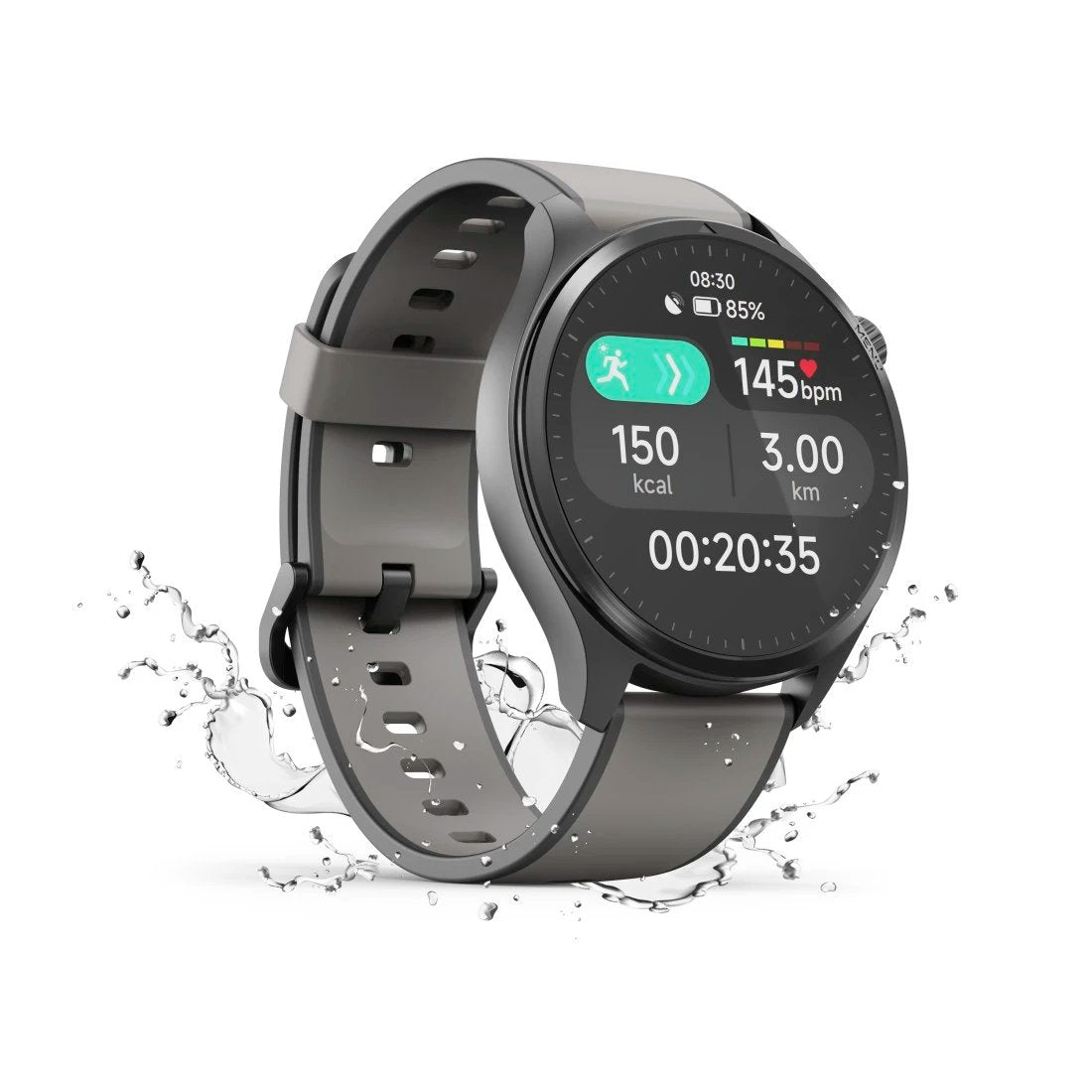 Hama Smartwatch 9000 Czarno-Szara Koperta, Czarno-Gris Pasek Silikonowy