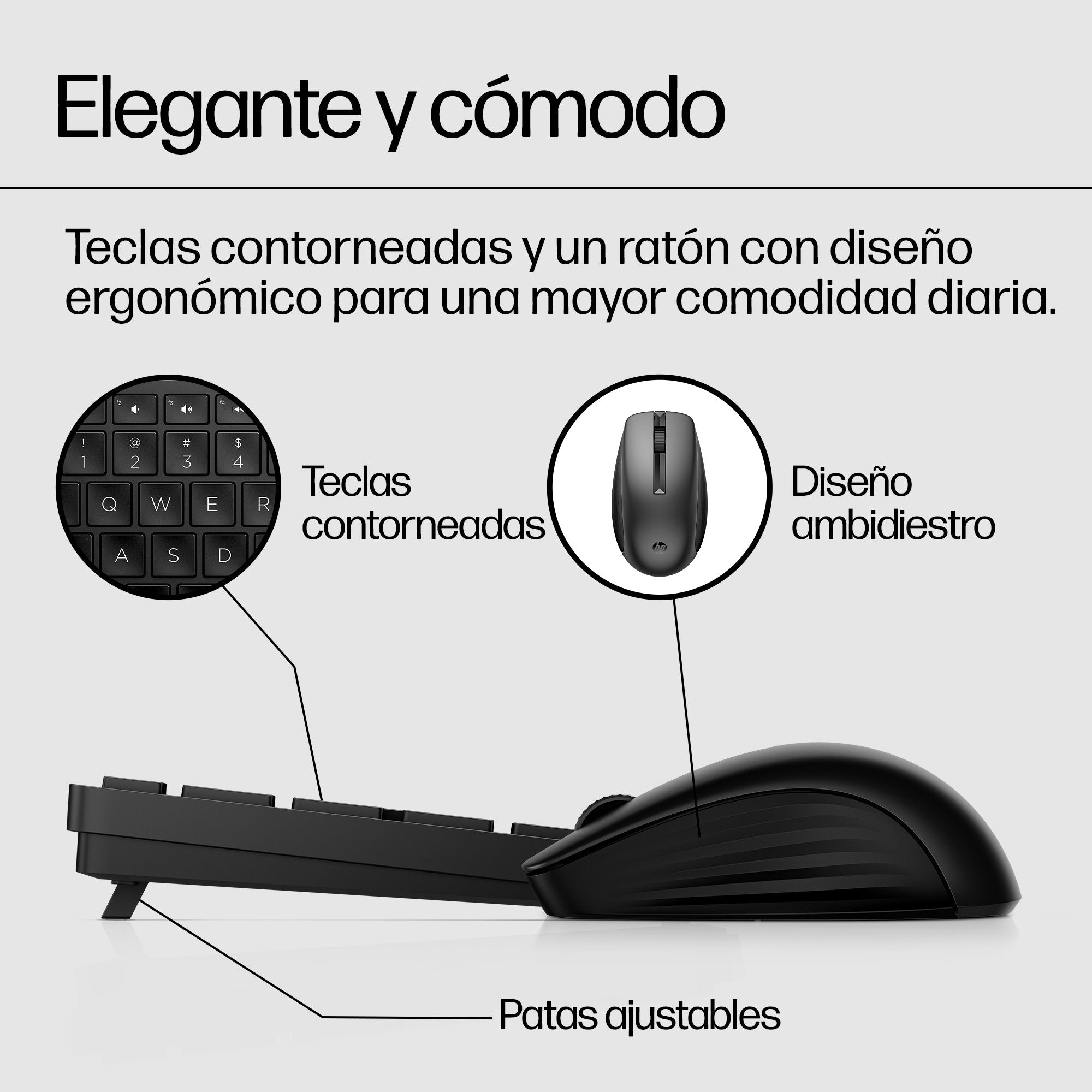 Hp 4r013aa#Abd, Juego De Escritorio Negro