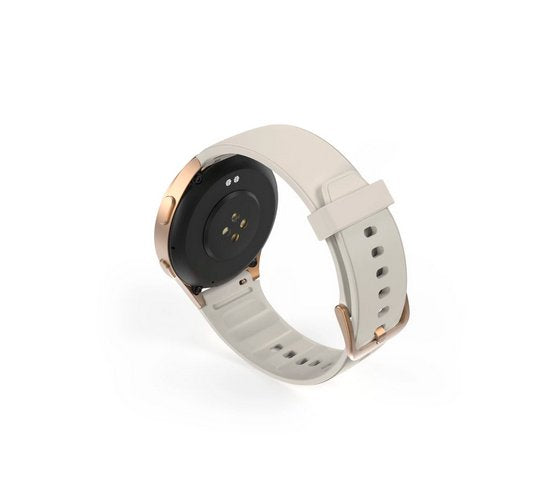 Hama Smartwatch 8900, Gps, Amoled 1.3, Zlota Koperta, Bezowy Pasek Silikonowy