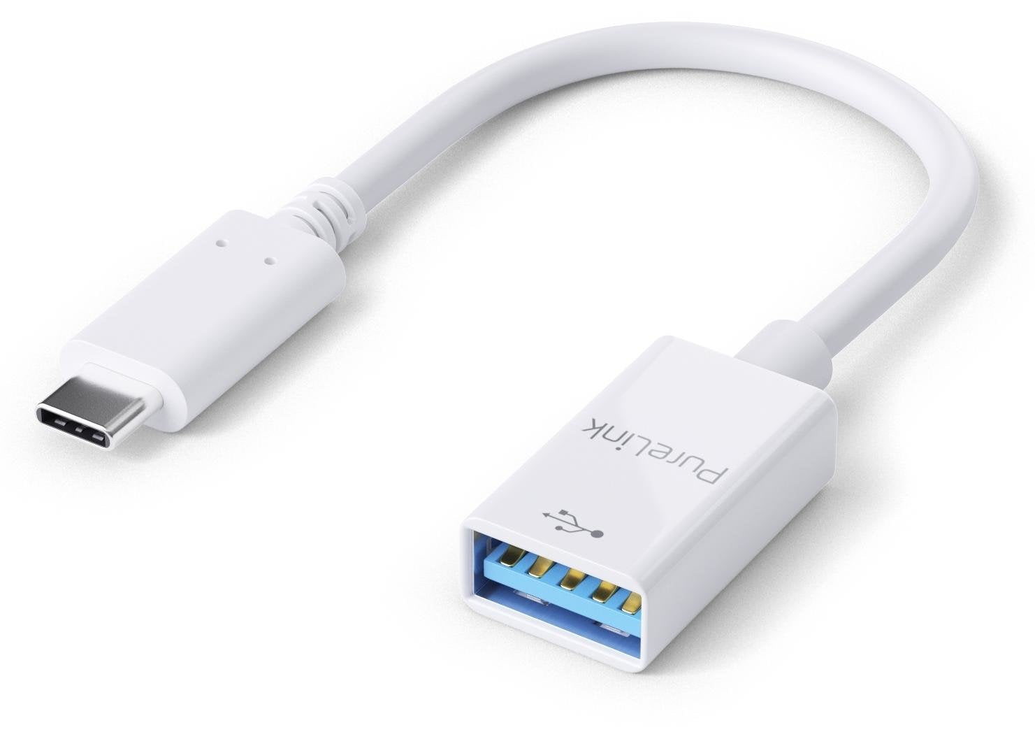 Adaptador Purelink Usb-C A Usb-A - Usb 3.1 Gen 1 - Iseries - Blanco - 0.10m