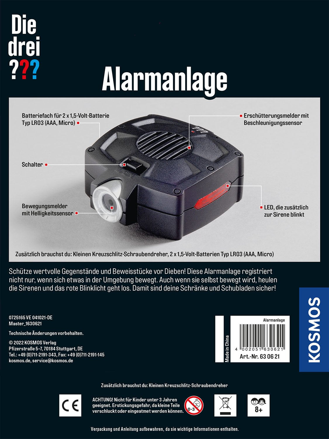 Cosmos Los Tres??? Sistema De Alarma 2022, Sets De Detectives. 630621