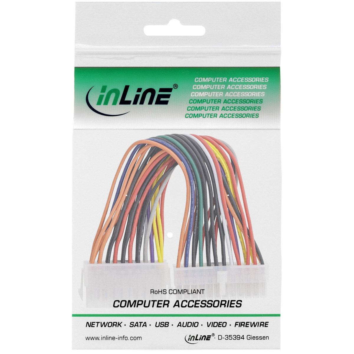 Adaptador De Alimentación De La Placa Base Inline De 20 Pines Hembra A 24 Pines Eps Macho De 0,16 M
