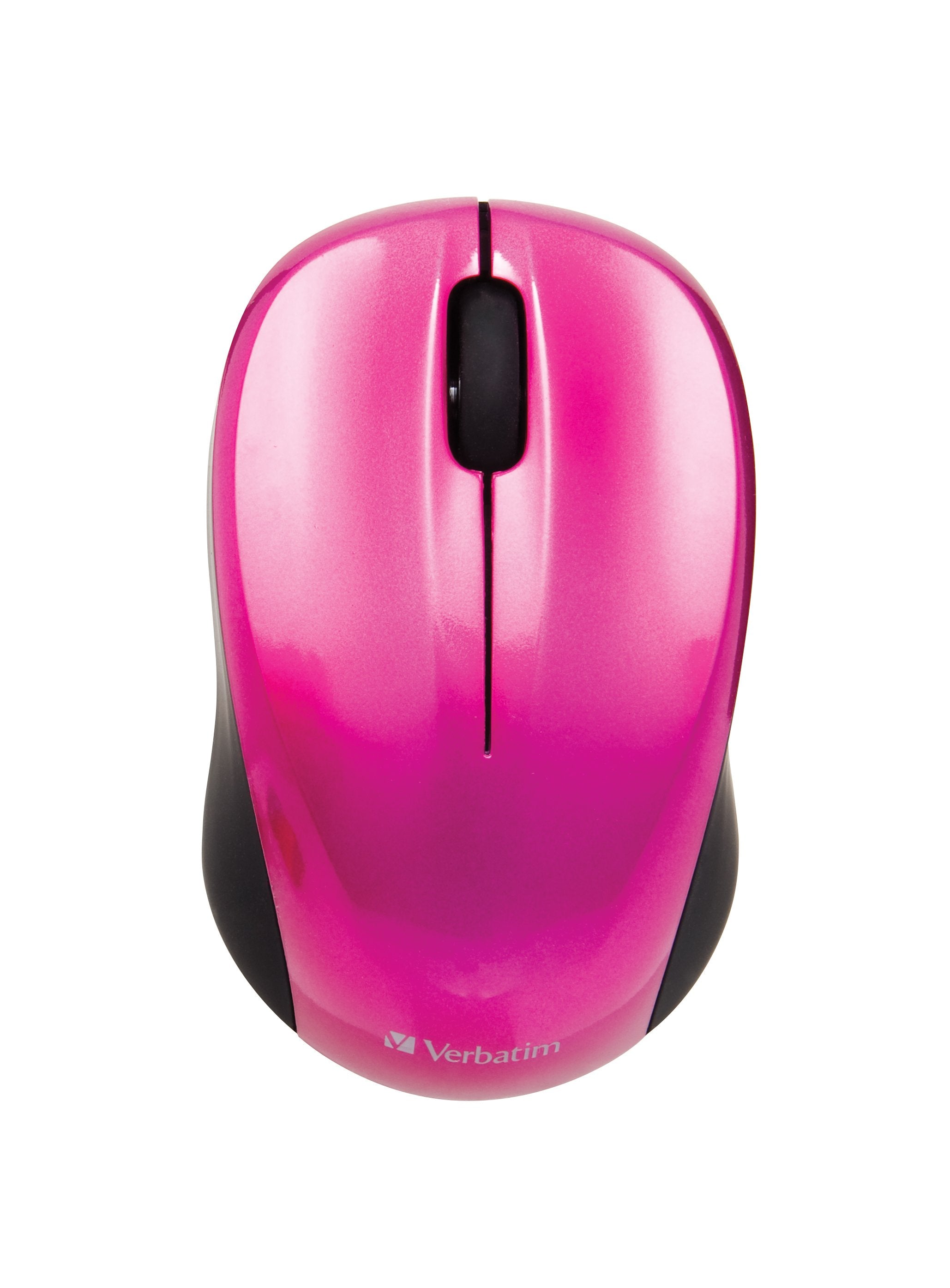 Verbatim Ratón Go Nano Inalámbrico 1600ppp Compacto Ambidiestros Receptor Usb Fucsia