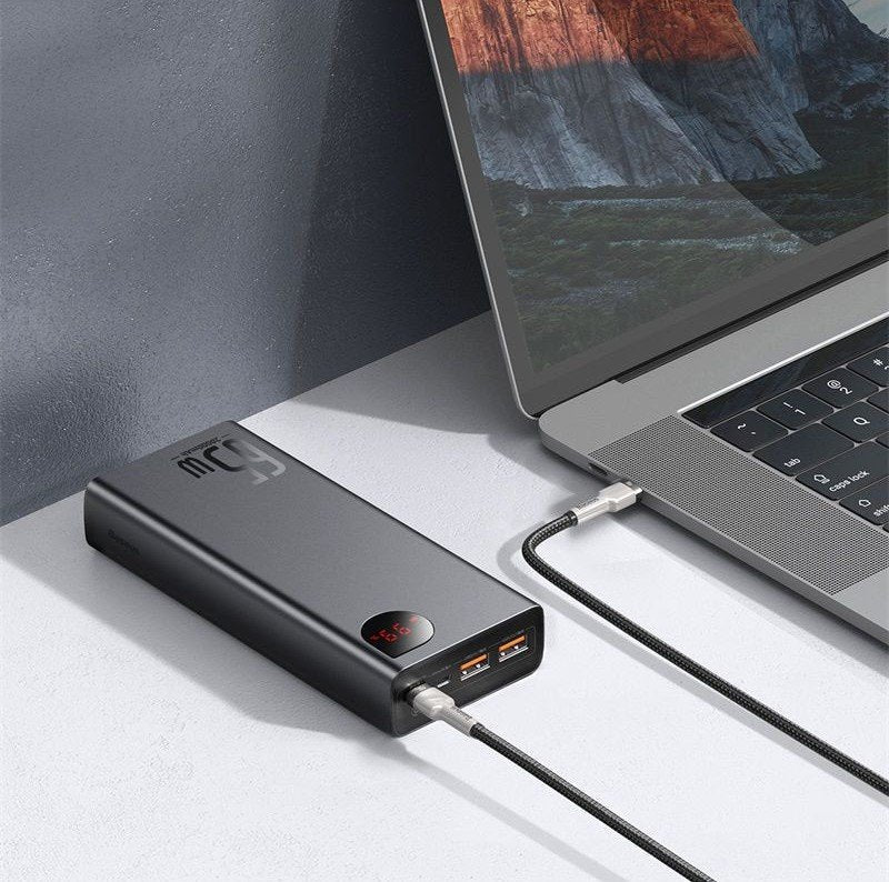 Baseus Power Bank Adaman Metal 20000mah Pd Qc 3.0 65w 2 X Usb + Usb-C + Micro Usb Negro