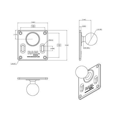 EAN 0793442024610 - RAM Mounts RAM-2461U kit de montaje Negro Aluminio imagen 4