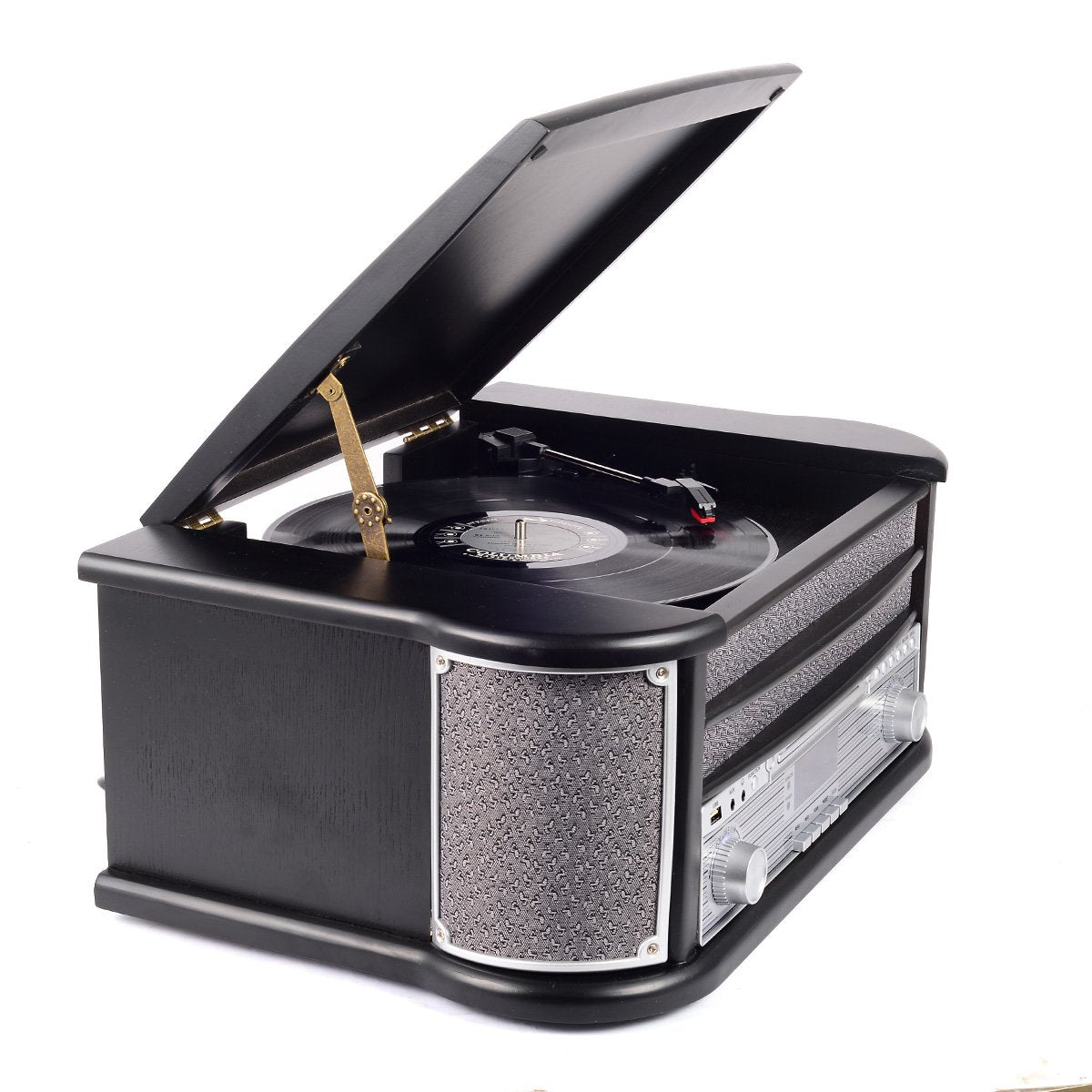 Tocadiscos Denver Mrd-51 Black, Automático, Negro, Madera, 33 1/3,45,78 Rpm, Giratorio, Dab,Fm