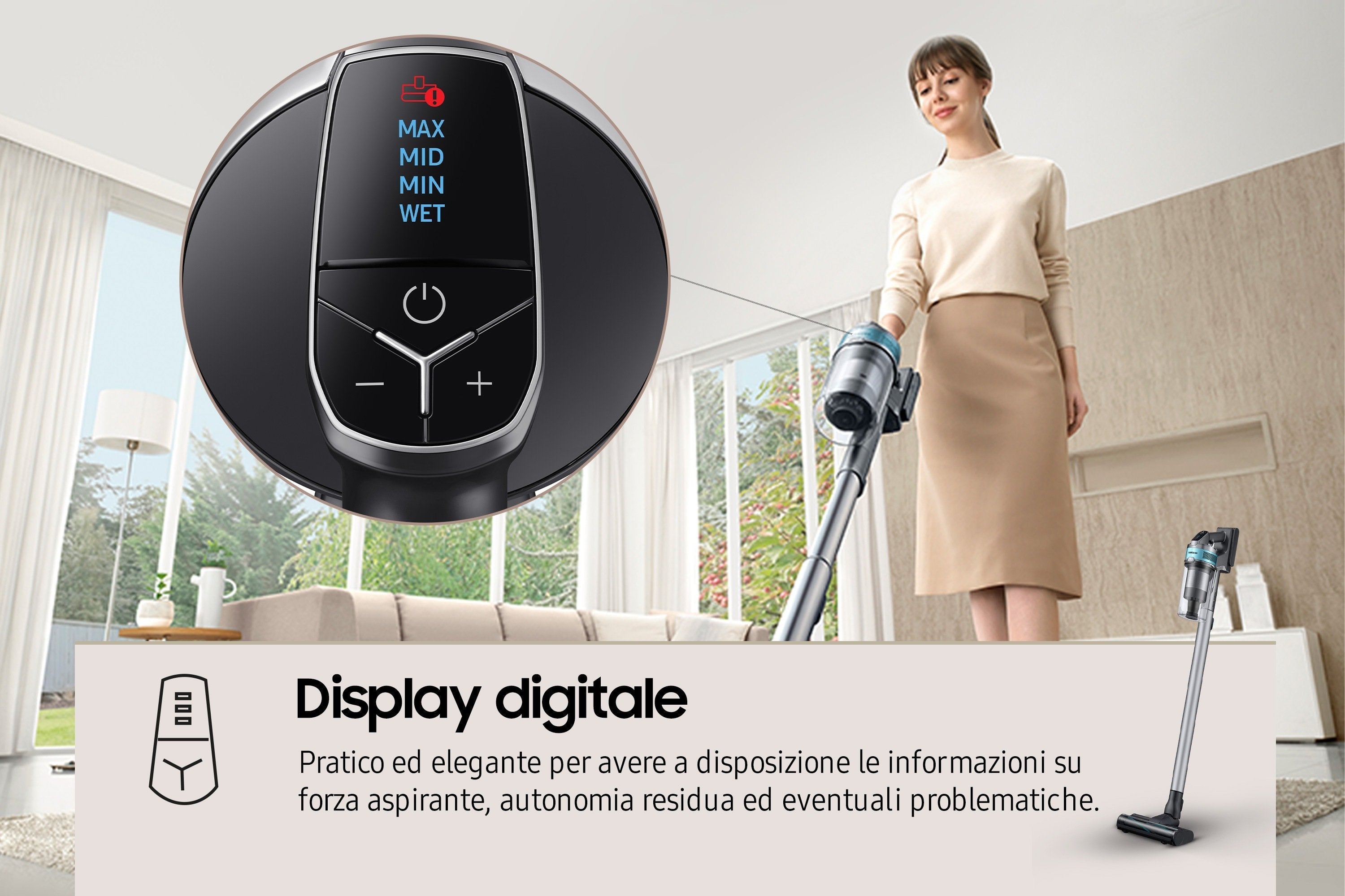 Aspirador Escoba Con Batería Samsung Jet 75b Pet 21.6v Autonomía 210 Min