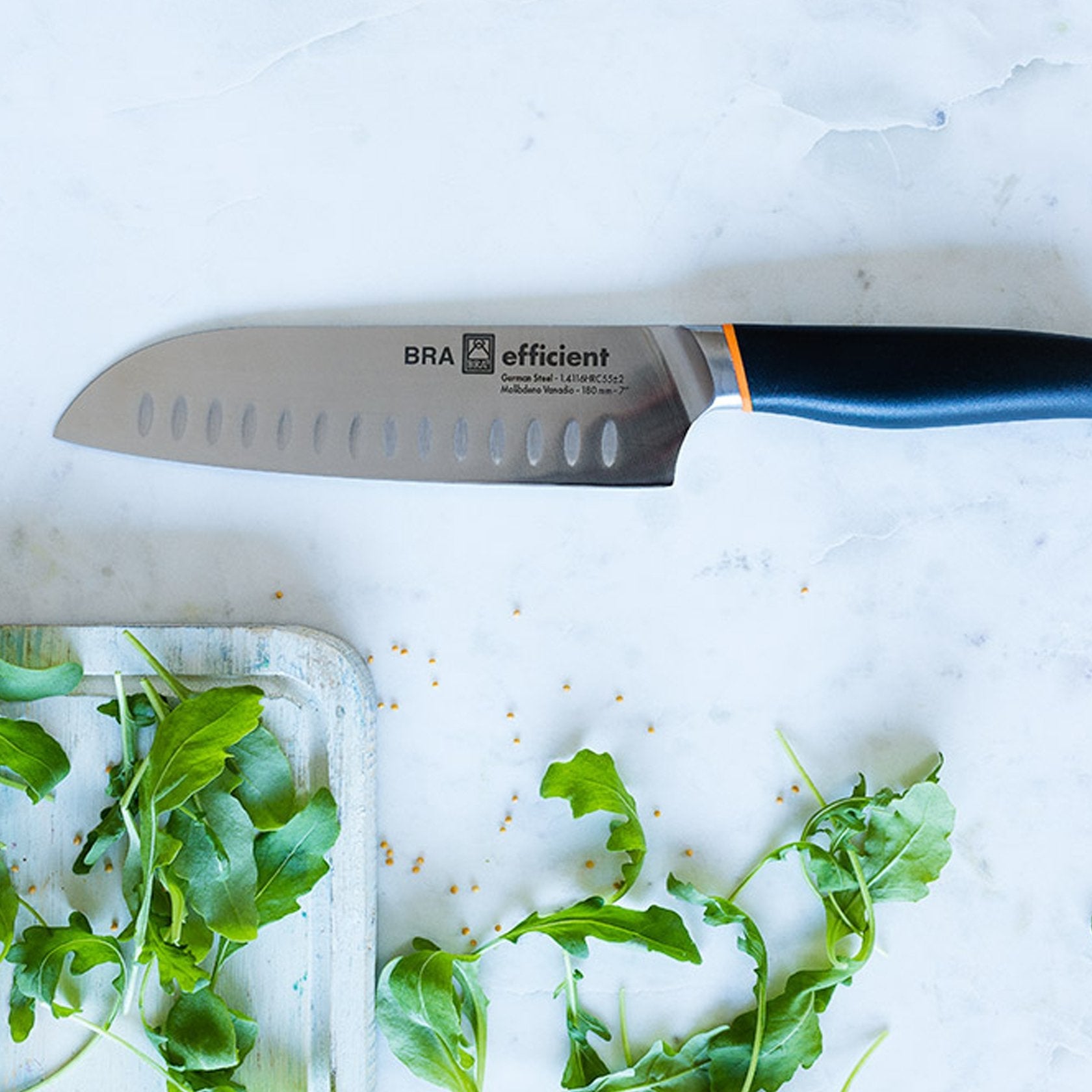Cuchillo Santoku Bra Efficient A198004 Hoja 180mm Acero Inoxidable