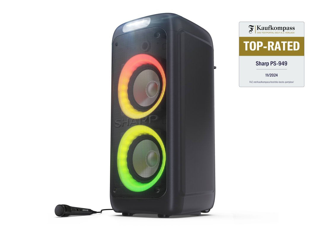 Sharp Ps-949 Bt Boombox Usb/Aux Lichtshow Schwarz