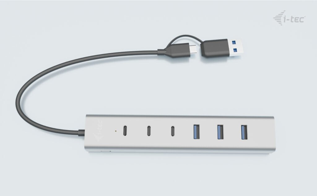 EAN 8595611707193 - i-tec CAHUBMETAL7 hub de interfaz USB 3.2 Gen 1 (3.1 Gen 1) Type-A + Type-C 5 Mbit/s Gris imagen 2