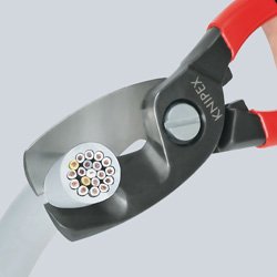 Tijeras Cortacables Con Filo De Corte Doble Recubiertos De Plástico Bruñido 200 Mm Ø 20 Mm / 70 Mm² 9511200 Knipex