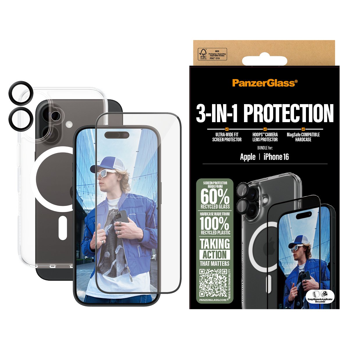 EAN 5715685003387 - PanzerGlass ® 3-in-1 Protection Bundle iPhone 16 Protector de pantalla Apple 1 pieza(s) imagen 2