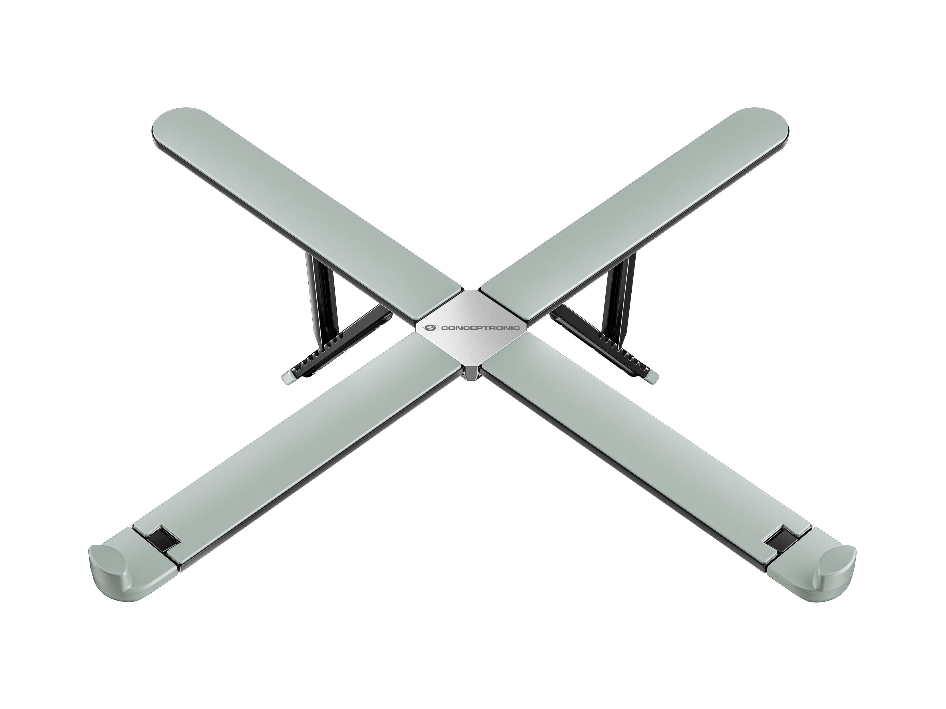 Soporte De Portátil Conceptronic Thana11g Ergo Hasta 17.3" Plegable 8 Niveles Max 5kg Gris