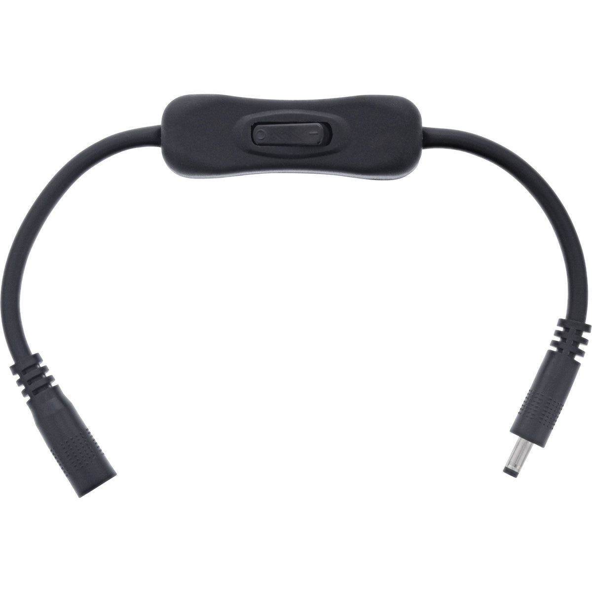 Inline® Dc Cable With Switch, Dc Male/Female 3.5x1.35mm, Awg 18, Negro, 0.20m