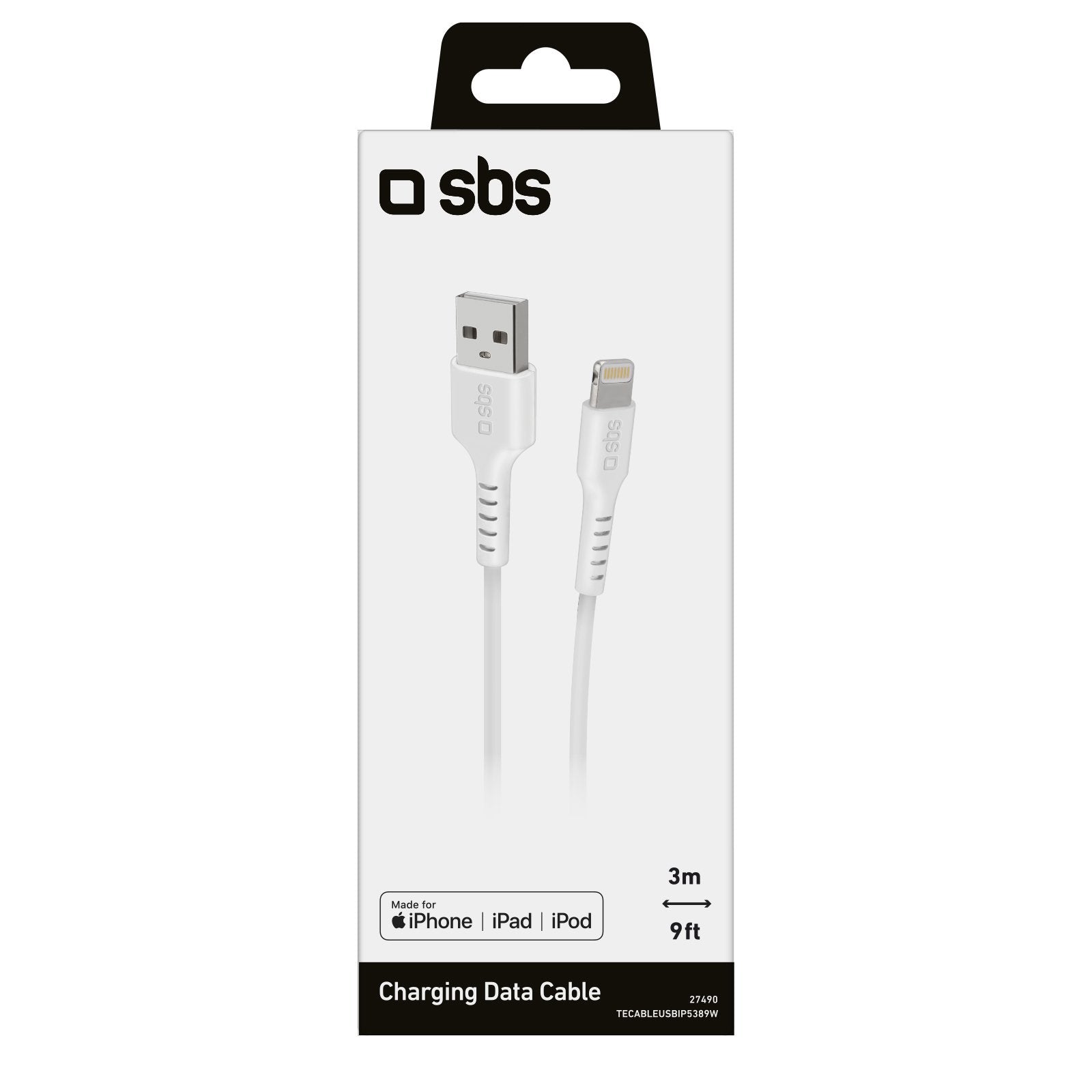 Sbs Tecableusbip5389w Cable De Conector Lightning 3 M Blanco