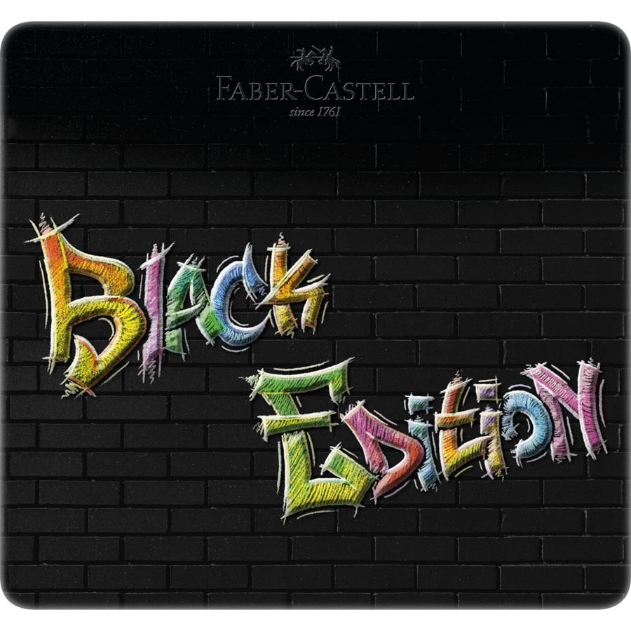 Faber-Castell Black Edition Caja Metalica De 24 Lapices De Colores - Mina Supersuave - Madera Negra - Ideales Para