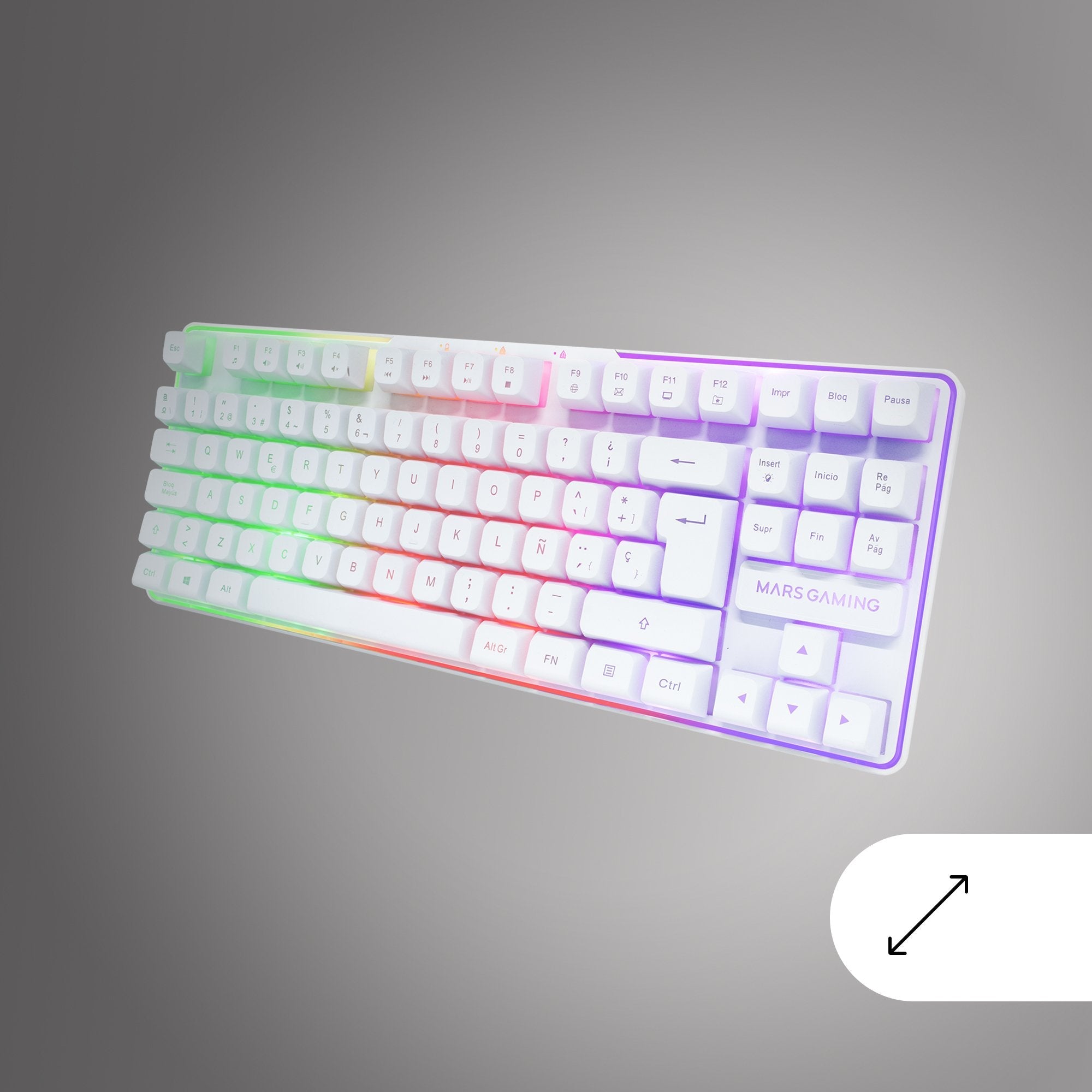 EAN 8435693111832 - Mars Gaming MCPWTKLWES teclado Ratón incluido Juego RF inalámbrica + USB QWERTY Español Blanco imagen 13