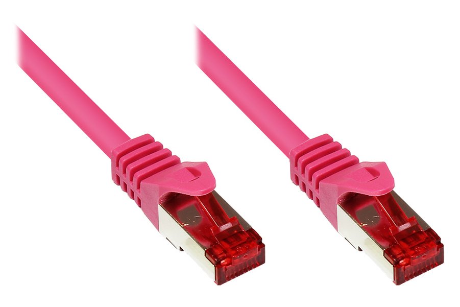 Goodconnections Cable De Red Mit Rastnasenschutz, Cat. 6, S Ftp, Pimf, Pvc, 250mhz, Magenta, 1m,