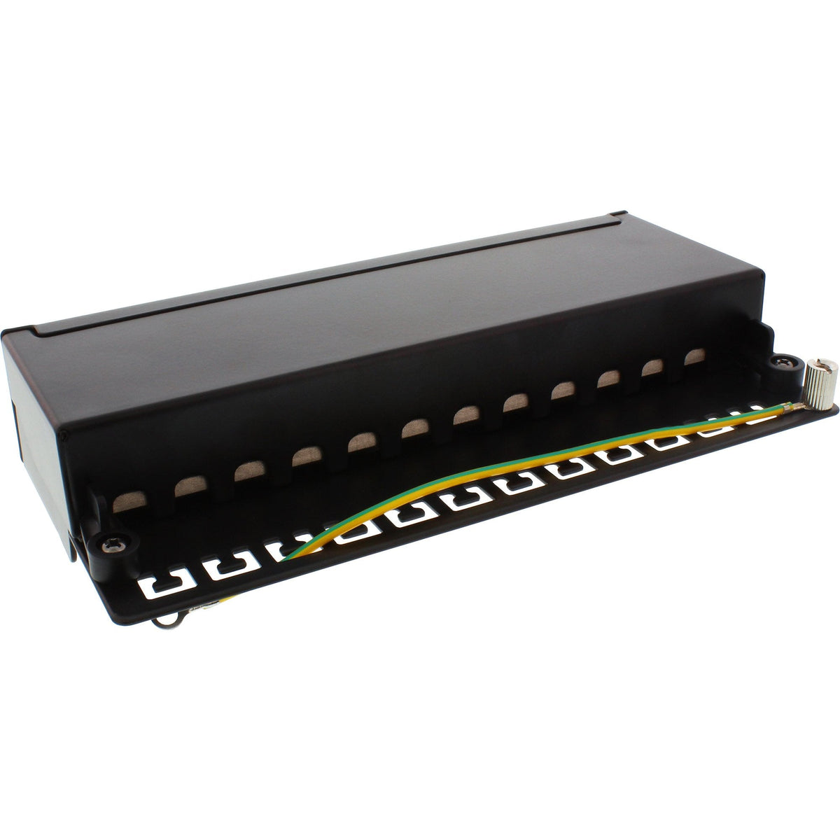Inline Patch Panel Cat.6a Montaje De Mesa/Pared 12 Puertos Negro Ral9005
