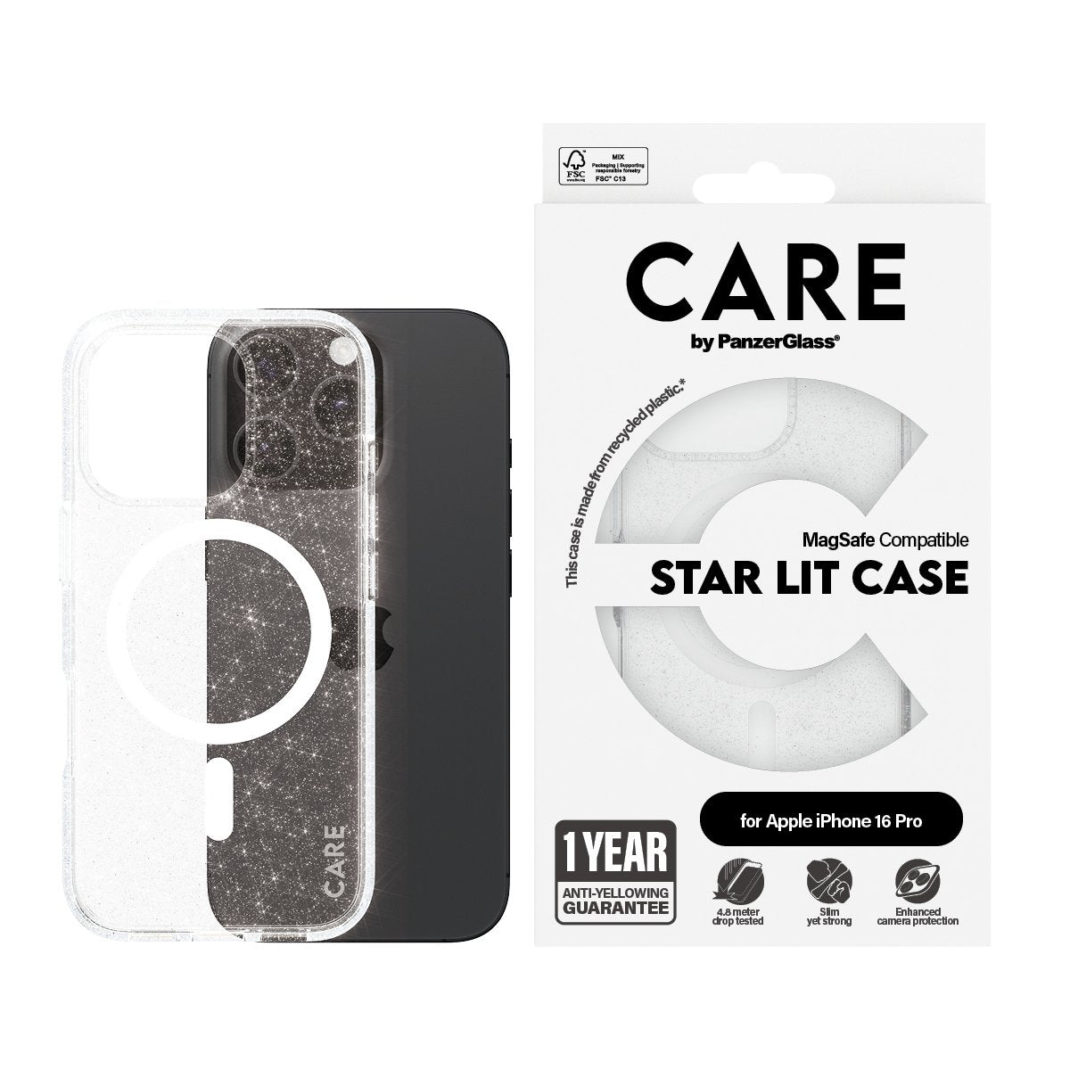 EAN 5715685004087 - PanzerGlass CARE™ by ® Urban Combat Case Star Lit w. White MagSafe iPhone 16 Pro funda para teléfono móvi imagen 2