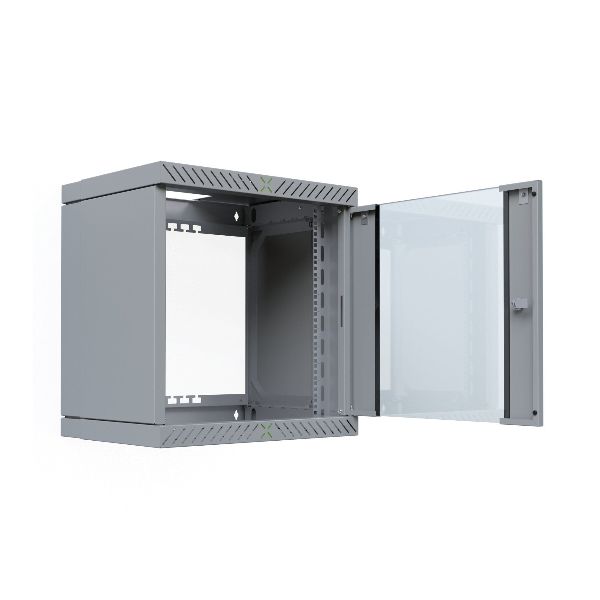 19" Wandgehäuse X-Rack Mit Glastür 400-600mm 12he Grau