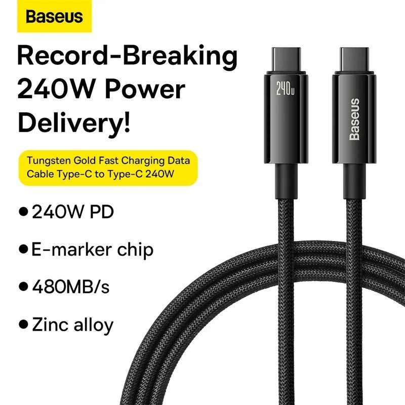 Baseus Tungsten Gold - Cable Usb-C A Usb-C 3m