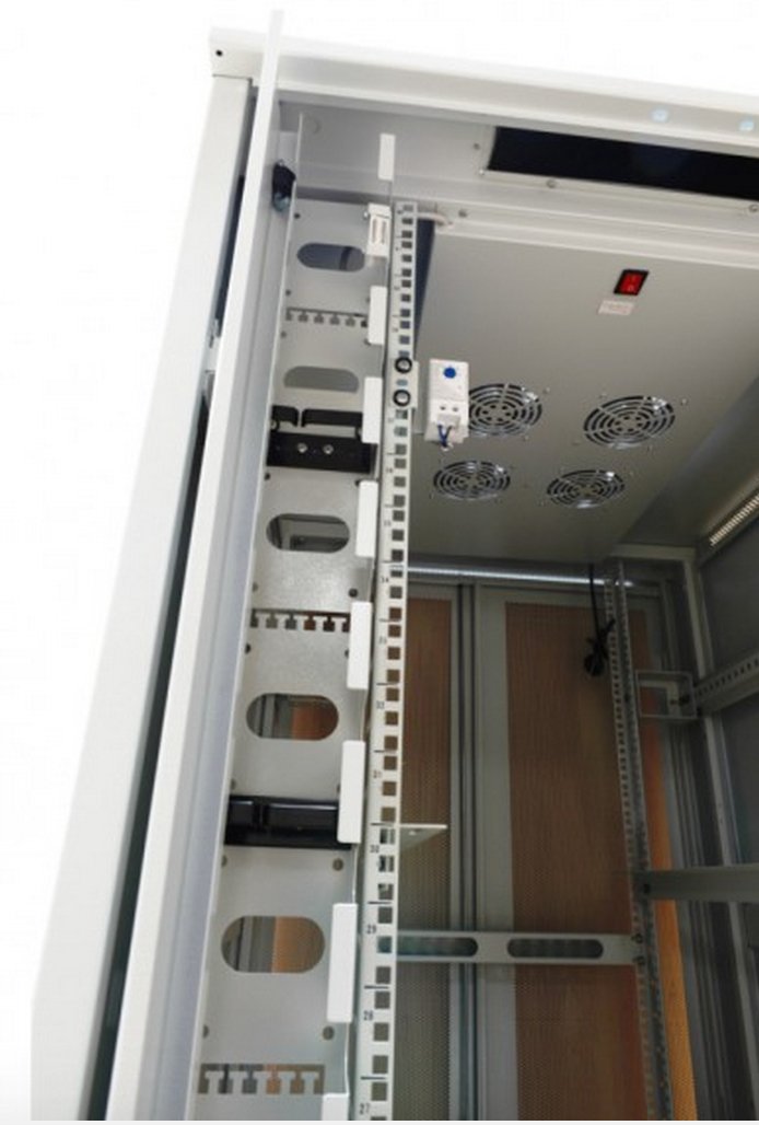 Allnet 19\"Schrank, 42he, B800/T1000mm, Perforierte Blechtüren, Lichtgris, Snb-Serie,