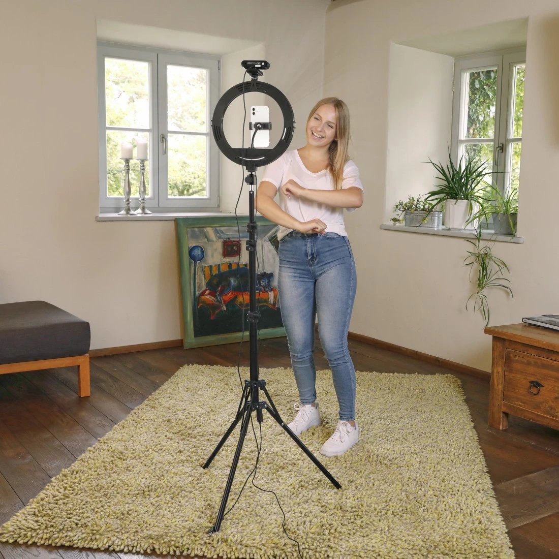 Hama Spotlight Steady 120 Iii Led-Ringleuchte F. Smartphone