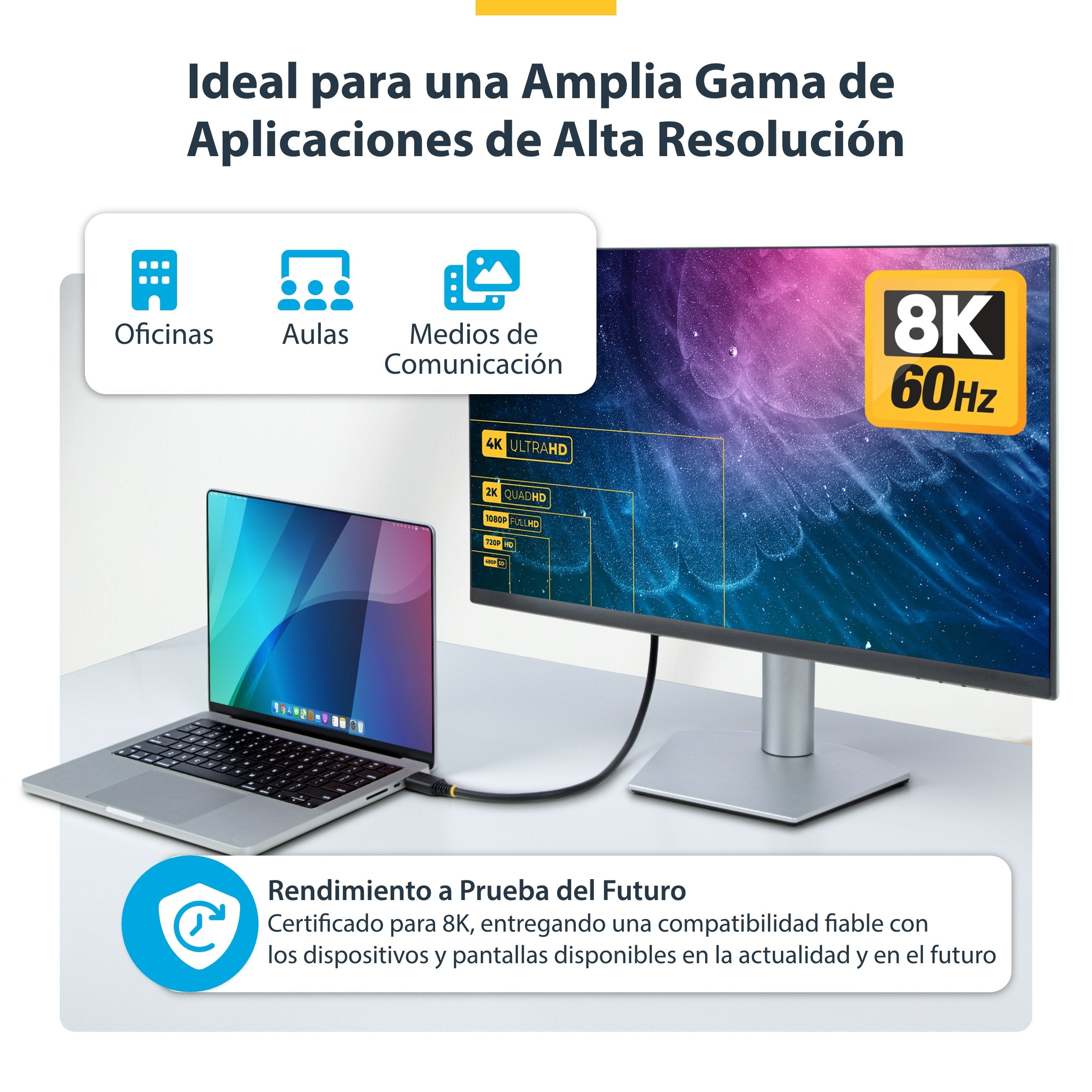 Cable Hdmi 2.1 De 1m Certificado Ultra Alta Velocidad - 8k60