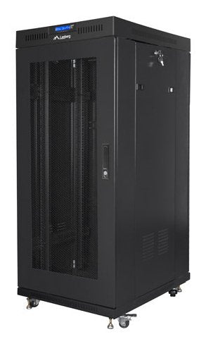 Lanberg Armario De Pie De 19 Pulgadas, 27u, 600x800, Puerta De Malla, Lcd, Paquete Plano, Negro