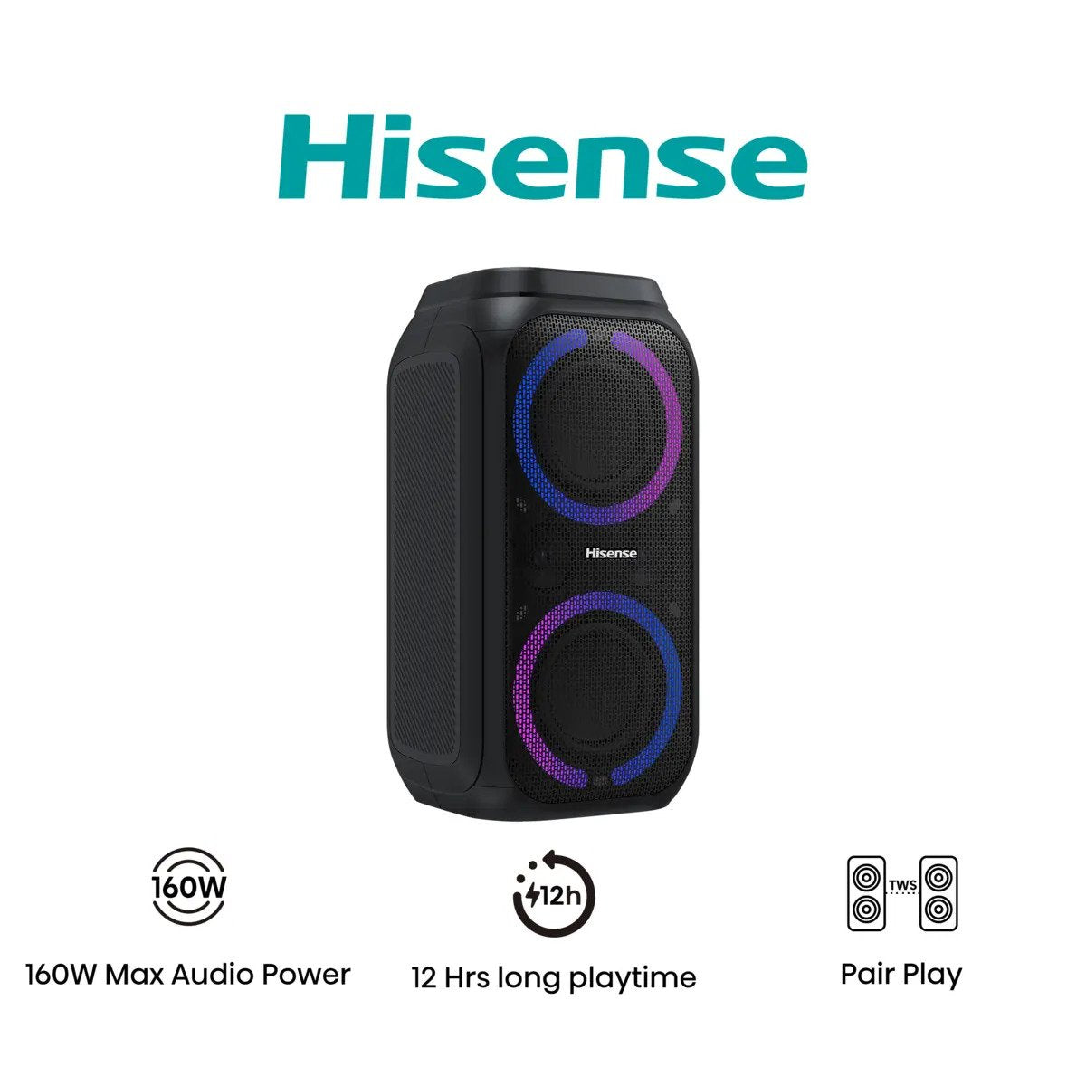 EAN 6942351411071 - Hisense Party Rocket 160 Altavoz para fiestas Negro 160 W imagen 1