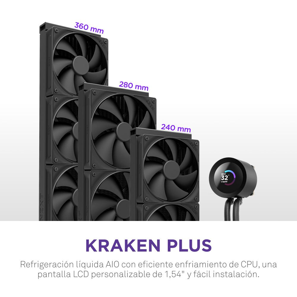 EAN 5056547205199 - NZXT Kraken Plus 240 Procesador Sistema de refrigeración líquida todo en uno 12 cm Negro imagen 2