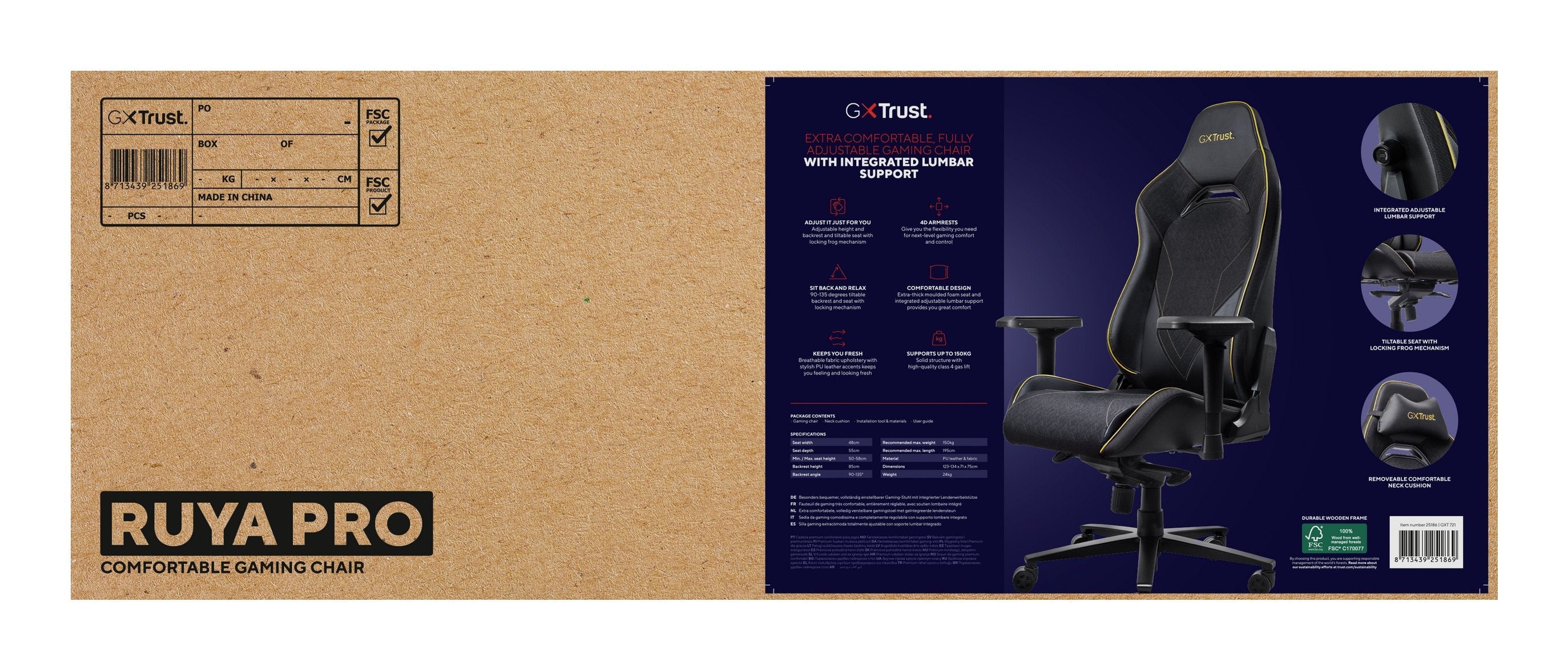 EAN 8713439251869 - Trust GXT 721 Ruya Pro Silla para videojuegos universal Negro imagen 9