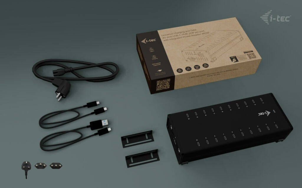 I-Tec Usb-C Usb-A Metal Charging+Data Hub 15w Per Port 20x Usb-C Integrated Power Adapter 360w