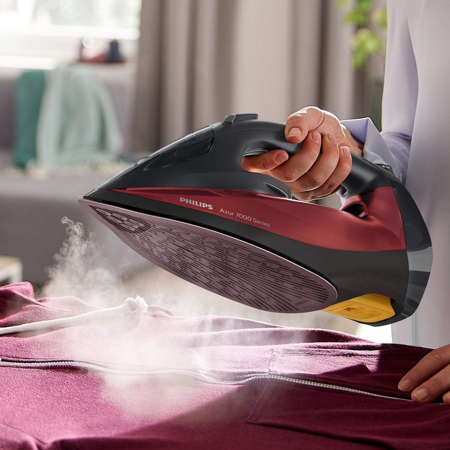 Philips 7000 Series Dst7022/40 Plancha De Vapor Hv En Negro/Rojo
