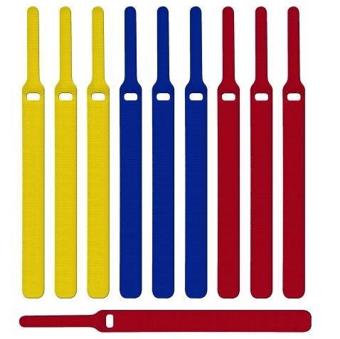Label-The-Cable Basic, Ltc 1130, Juego De 10 Mixtos (Amarillo, Azul, Rojo)
