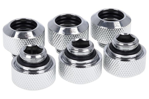 Pack Racores Alphacool Eiszapfen Hardtube Cromo 6 Unidades/13mm/Laton/Tubo Rigido 1012835