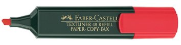 Faber-Castell Rotulador Marcador Fluorescente Textliner 48 - Punta Biselada - Trazo Entre 1.2mm Y 5mm - Tinta Con Base De Agua - Color Rojo