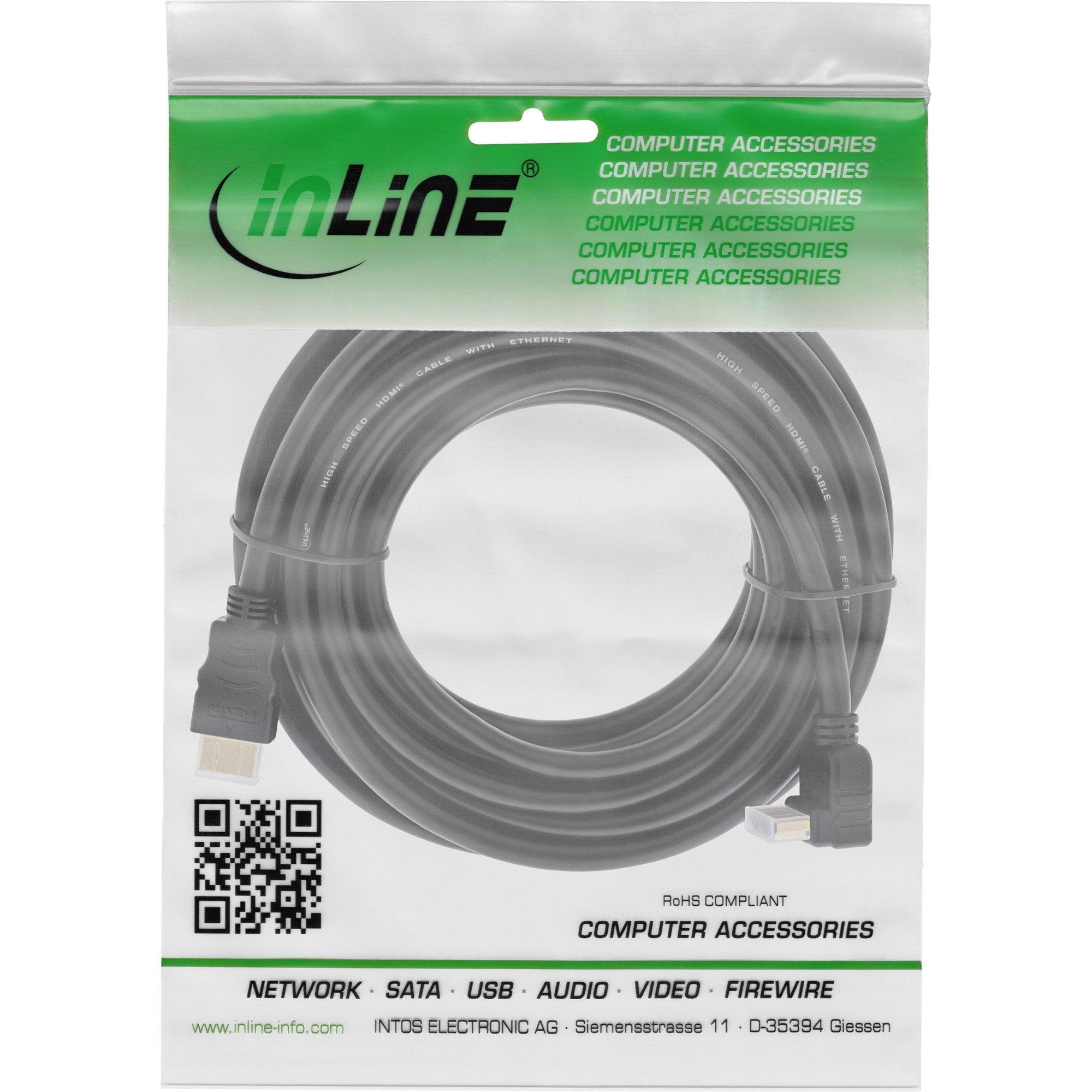 Cable Hdmi De Inline Con Ethernet En Ángulo De 7,5 M