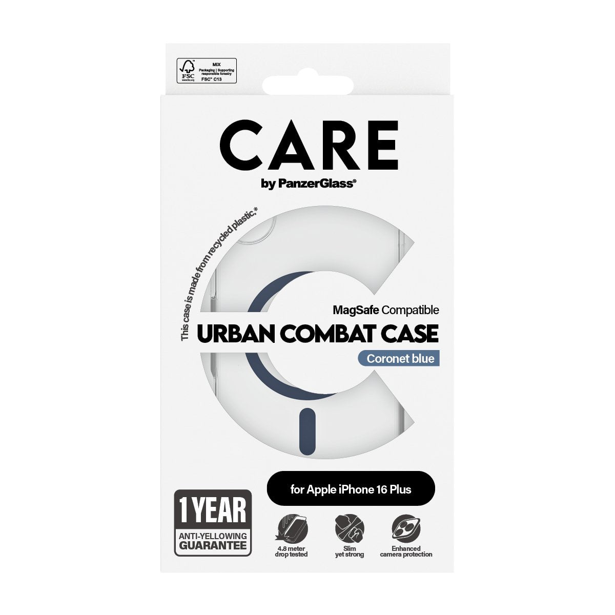 EAN 5715685004339 - PanzerGlass CARE™ by ® Urban Combat Case Transparent w. Blue MagSafe iPhone 16 Plus funda para teléfono m imagen 3