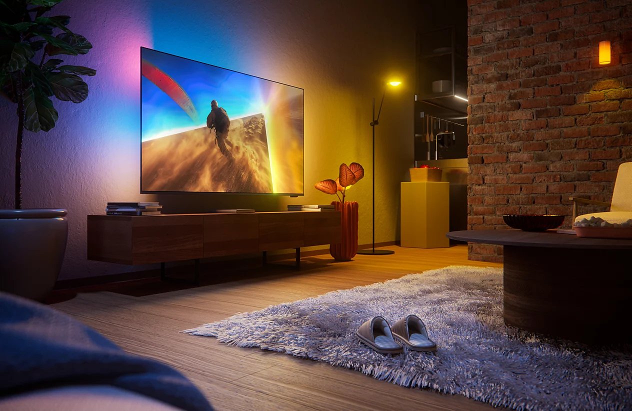 Tv Philips 55pqs8701 4k  Qled 55  Ambilight P5 Perfect Picture Smart Tv Titan Os Dolby Atmos Hdr10+
