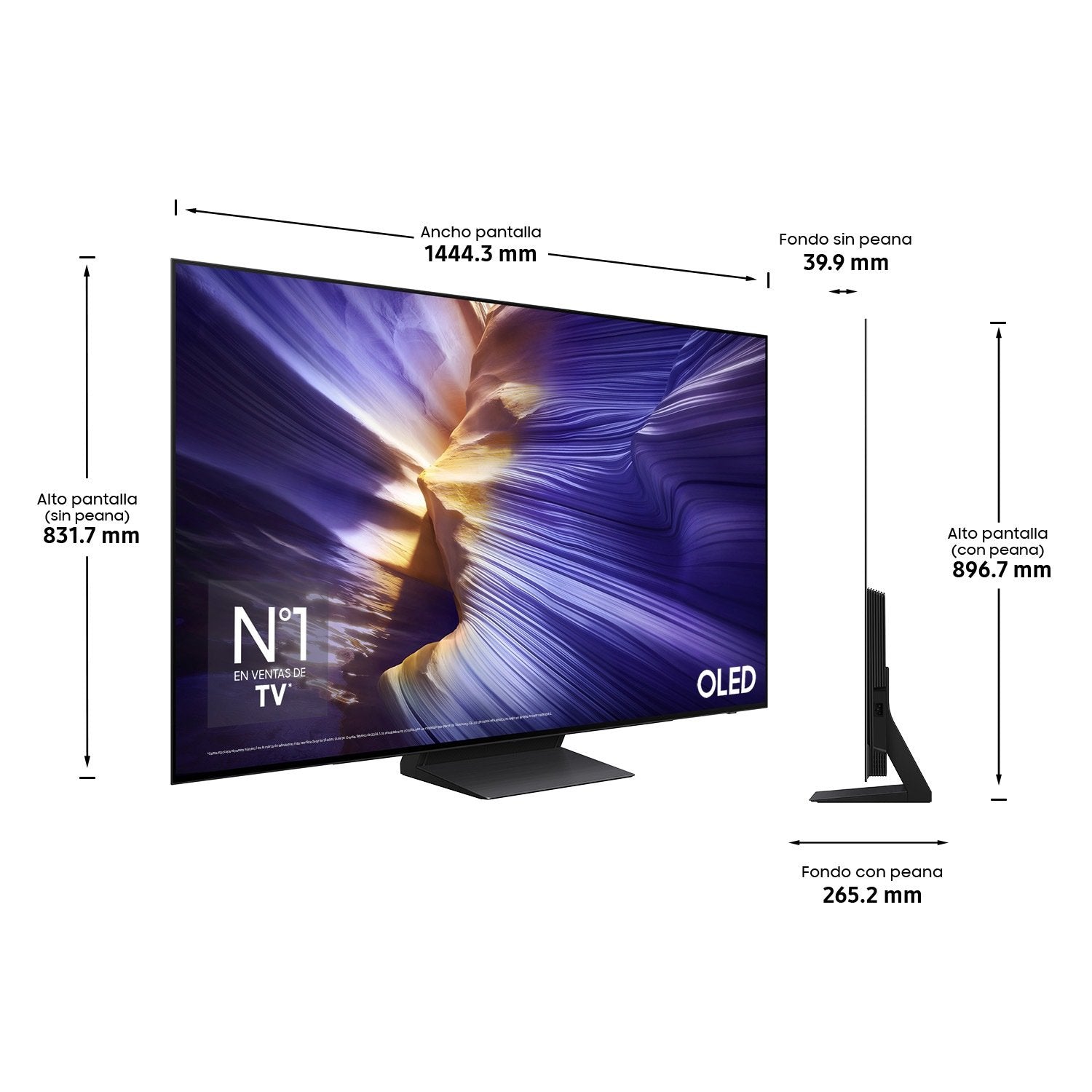 EAN 8806097252528 - Samsung S93F TQ65S93FATXXC Televisor 165,1 cm (65") 4K Ultra HD Wifi Negro imagen 9