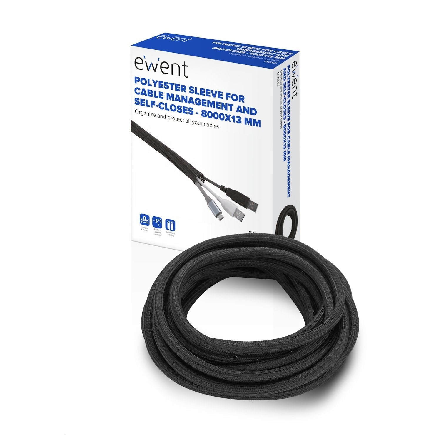 Ewent Manguito De Poliester Auto-Cierre 8000x13mm