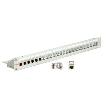 Roline 48.26cm 19pulgadas-Keystone-Portamódulos 24p. Apantallado Gris