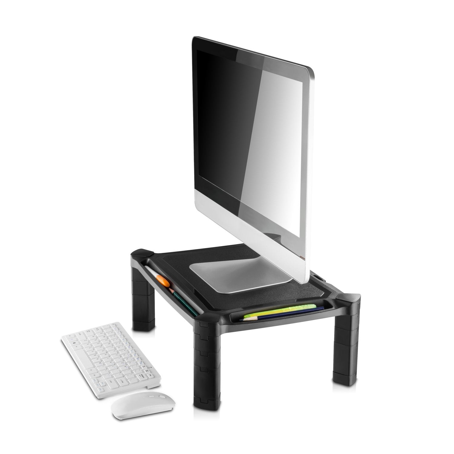 Height Adjustable Riser Stand Desk 435x330x168mm Black